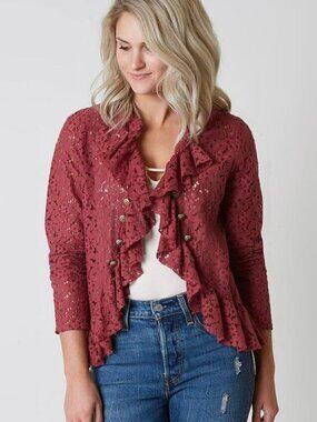 Gimmicks by BKE Lace Flyaway Jacket - Size Medium